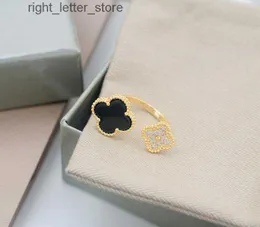 Ringar realfine888 3A Rings Vanca Magic Between The Finger Vintage Wedding Ring Luxury Designer Jewelry for Woman Box Storlek 6-9 240229