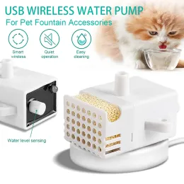 Forniture Pompa acqua wireless USB Accessori per fontane per gatti Dispenser per animali domestici per bere Pompa sommergibile Sostituzione alimentatore automatico
