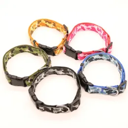 Collars New Camouflage Pet traction collar nylon dog collar adjustable pet dog collars for Small medium and large dogs size S M L XL