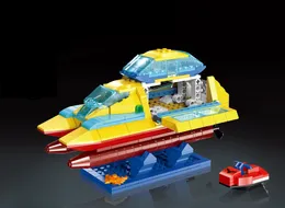 Antigo barco de flores cena criativa da rua do oceano montado brinquedos de blocos de construção
