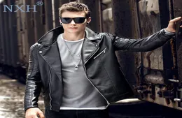 NXH Fashion Turndown Obwód sztuczny skórzany Jaket Men Moto Biker Męska kurtka skórzana kurtka luźna płaszcz Man Ubranie deri ceket Jaqueta9064199