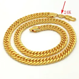 THAI BAHT Solid GOLD GF NECKLACE Heavy 88 Grams Jewelry 4mm THICK TALL XP Cuban Curb Chain 24 K Stamp link187z