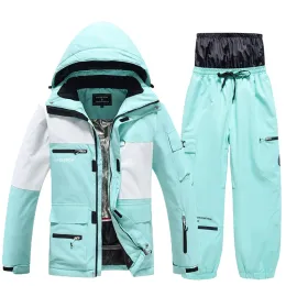 Sets Schneeanzugbekleidung für Männer und Frauen, wasserdichte Winterhosen, Ski- und Snowboard-Overalls, Winterbekleidung, Jacke und Hose