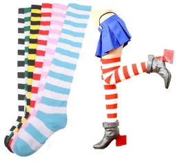 Wholewomen Sock Fashion New Striped Thigh High Knee Socks Girls womens Halloween Cosplay 20165046844