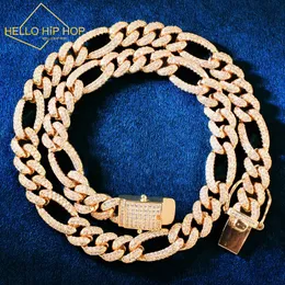 Hello hip-hop 8MM Miami Cuban Chain Men Necklace Gold Color Plated Ice Out Cubic Zirconia Hip Hop Link Bling Rock Rapper Jewelry