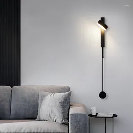 Wall Lamp LED Knob Dimming Function Modern Light Living Room Bedside Bedroom Indoor Lighting Deco Fixture 220V