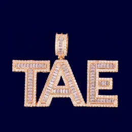 Новое мужское ожерелье с именем на заказ, лестница, циркон, кулон с буквой T, камень CZ, модные ювелирные изделия в стиле рок-стрит, хип-хоп, 20 дюймов, Rop286K