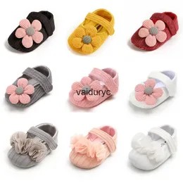 Primeiros caminhantes sapatos de bebê malha tricotada solas macias não deslizam flores rosa gravata borbole
