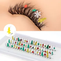 False Eyelashes Color Individual Lash 3D Christmas Snow Mixed Colorful Glitter Eyelash Extension Shiny For Party Decoration