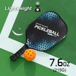 Ultraleve pickleball paddle e bola conjunto de fibra carbono superfície pickle bola raquete 1 pás com 2 bolas 240223