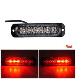 2X ultradünne LED-Blitzleuchten für Auto, LKW, Motorrad, 6 LEDs, 18 W, bernsteinfarben, blinkende Notfall-Warnwarnlampe, DC12 V, 24 V, 7716205