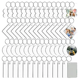 Anahtarlıklar 60pcs süblimasyon Anahtarlık Boşluklar Toplu -4 ŞEKİL DIY KEYCHAYKEYKS ÇİFT SÜNDÜRÜ ISI TRANS