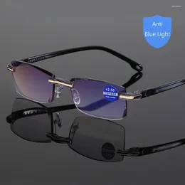 Sonnenbrille 2 Paare Lesebrille Männer Anti Blaue Strahlen Presbyopie Brille Frauen Vintage Randlose Brillen Dioptrien 1,0 1,5 2,0 2,5 3,0 3,5 4,0