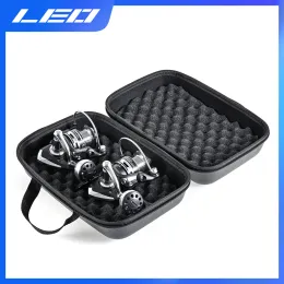 Reels LEOFISHING Fishing Reel Bag Artificial Leather Smooth Zipper Soft Shockproof Sponge Filler Fishing Accessories