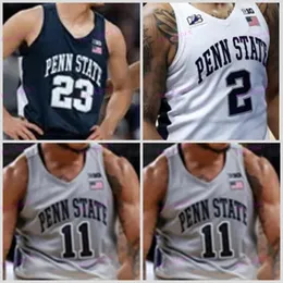 Bevorzugung Aire Penn State Nittany Lions Basketball Trikot Custom genähte Männer Jugend ACE Baldwin Jr. Dmarco Dunn Bragi Gudmundsson Zach Hicks Penn State Trikots
