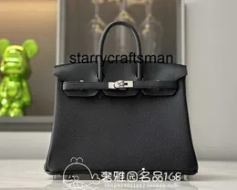 Totes Echtlederhandtasche L Directors Bag 25 cm Schwarz Noir Togo Rindsleder Silber Unbesiegbar Vielseitig