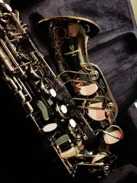 Japan Yanagis W037 Promotional Alto Saxophone Black Woodwind Silver Key Alloy Alto Sax Brass Music Instrument med Case Mouthpiece