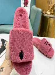 Women039s fur slippers with l wool real calf leather shoes women slippe sandals winter warm boot belt frame eu426551880