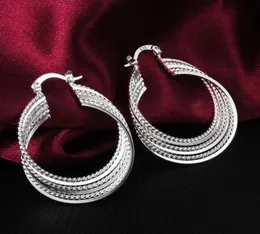 2014 Ny design billiga smycken toppkvalitet 925 Sterling Silver Hoop Earrings Fashion Classic Party Style6193282