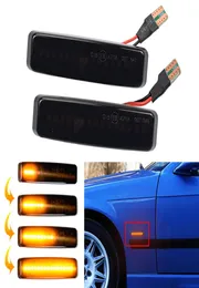 Led dinâmico sinal de volta luz marcador lateral fender lâmpada sequencial indicador pisca guarnição capa para bmw série 5 e39 m5 199520037111414