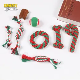 Toys Cawayi Kennel Christmas Pet Cotton Rep Toy Cleaning Dog Interactive Toy Biteresistant Molar Dog Toy Set Puppy Christmas Gift