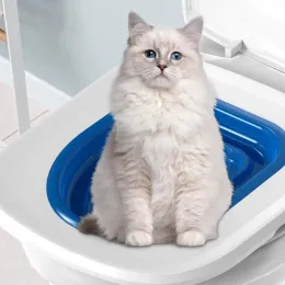 Repelentes para animais de estimação, treinador de vaso sanitário reutilizável para cães e gatos, conjunto de treinamento de plástico, caixa de areia, tapete de vaso sanitário para animais de estimação, suprimentos diários