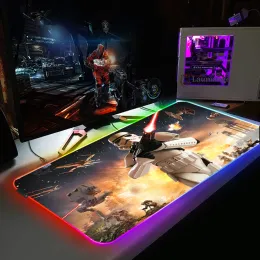 Pads RGB DIY Custom Mouse Pad Gamer Stars Wars Podświetlenie Maty do klawiatury XXL PC MOUSEPAD DEK CUTE LAPTOP Anime Big Gaming Mat Mat Mat Mat