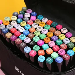 Markers LLD Colors Double Headed Marker Pen Set Sketching Oily Tip Alcohol Based Markers for Manga Drawing School Art Supplies