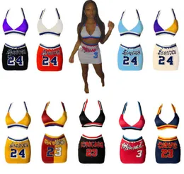 2022 Classical Womens Two Piece Skirt Set Basketball Jersey Short Dress Woman Jersey 2 Piece Sets9906847