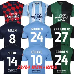 23 24 24 COVENTRY CITY SOCCER Jerseys O Hare Sheaf Gyokeres Godden Hamer 2024 Home Blue Sheaf Eccles Alien Bidwel Men Kit Kit Football Tops Camiseta de futbol top