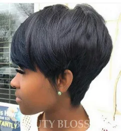 Celebrity Cheap Pixie Cut Human Peruvian Human None Lace Glueless Wig Very Short Wig Natural Black Micah gianneli Hair For Black W3323944