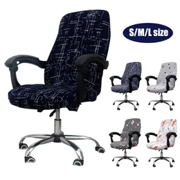 Kontorsstol Cover Elastic Printed Rotating Armest Lifting Computer Chair Seat Cover Anti-Dirty avtagbar tvättbar slipcovers 240228