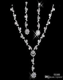 15049 Collana di gioielli da sposa economici Collana in lega placcata Strass Perle Set di gioielli in cristallo per la sposa Sposa damigella d'onore 7502100