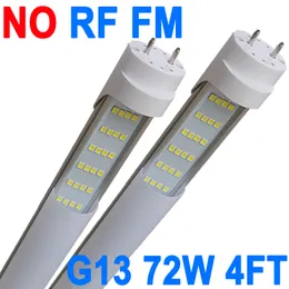 G13 Led Bulbs, 72W NO-RF RM Driver 7500lm 6500K 4 Foot Led Bulbs, T8 T12 Led Replacement Lights, G13 Single Pin Milky Cover, Replace Cabinet Fluorescent Light Bulb crestech