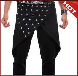 Men039s Pants 2022 Bar Singer Costumes Rivets Harem Tide Men Hairstylist Rock Show Nightclub Culottes Wide Legs Clothing6254161