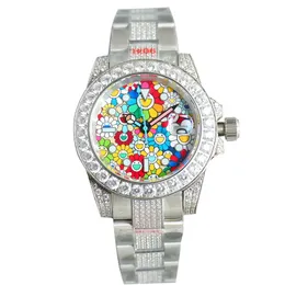 Luxury Diamond Watch Men's Designer Wristwatches Rainbow Bezel Sapphire 8215 Movement 42mm Stainless Steel Strap Bracelet Montre de Luxe 10A Quality