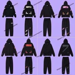 Осенне-зимний фирменный белый спортивный костюм Ttracksuit Street, свитер большого размера, модная мужская толстовка с принтом стрелок, женский спортивный костюм, топ Хью и брюки для бега, спортивный костюм