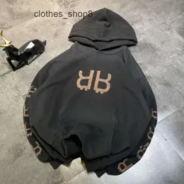 Designer Hoodies Herren Hoodie Balenciiaga Herrenpullover Sweatshirt Paris Fashion Brand 2024 Neuer Hoodie Handgefertigter, polierter, schlammgefärbter Kapuzenpullover R7Y8 E69H