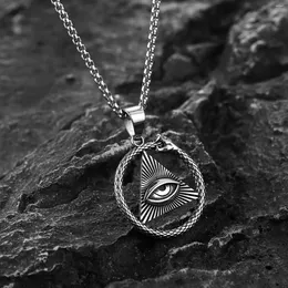 Pendant Necklaces HZMAN All-Seeing Eye Necklace For Men Stainless Steel Gothic Of Providence Masonic Freemason Snake Jewelry Gift