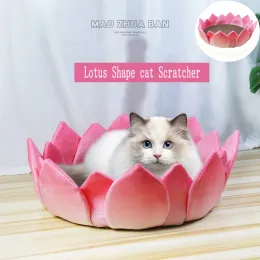 Scratchers Cat Scratcher Lotus Shape Cat Lounge Bed Scratching Pad For Cats Training slipning av klo leksaker möbler skydd husdjur leveranser