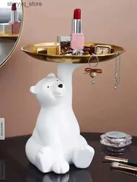 Outra decoração de casa criativa corte polar urso chave armazenamento ftray moderno simples sala de estar varanda decoração q240229