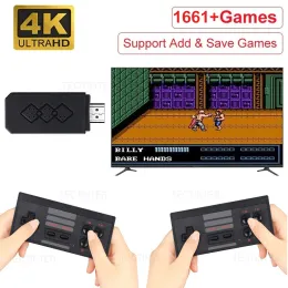 Jogadores Console de videogame integrado em mais de 1661 jogos Jogador de jogo de 8 bits Console de jogo portátil Controlador sem fio duplo Gamepad Saída HDMI