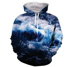 أمواج المحيطات 3D هوديز المجرة الفضاء Goku Vegeta طباعة ملابس الشوارع الرجال نساء Sweatshirt Pullovers12505037