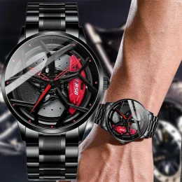 Watches Real 3d Sport Car Wheel Rim Watch Fashion Unique Custom Wristwatch Men Waterproof Rs8 Car Wheel Quartz Watch Relogio Masculino