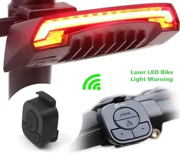 X5 Smart الخلفية الخلفية للدراجة الخفيفة مصباح الدراجة ليزر LED USB القابلة لإعادة الشحن اللاسلكي التحكم عن بعد التحكم في الدوران LID BYCICLE LID9884097