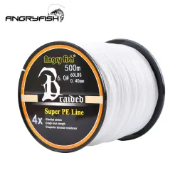 Lines Angry Fish Spining Line 500M 4 Strands Multifilament Sinking Tuna Fishing Line Leader Super PE Braid Wire Tresse Peche 4 Braid