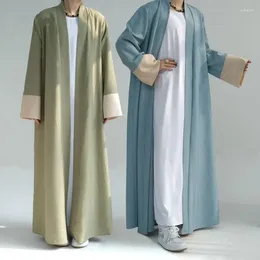 Ethnic Clothing Abaya Dubai Middle East Turkey Robe Ramadan Eid Muslim Women Plain Color Dress Islamic Cardigan Arab Femme Kaftan Modesty