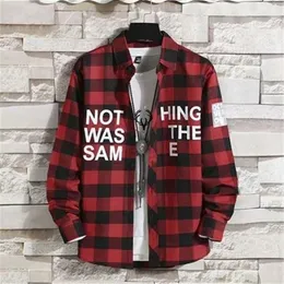 Shirts men Teenagers clothes Youngers plaid long sleeve causal plaid student tops small size 240223