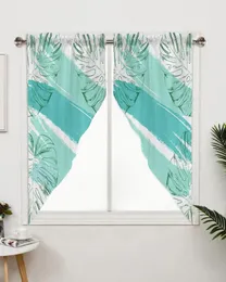 Curtain Line Flower Simple Plant Triangular For Cafe Kitchen Short Door Living Room Window Curtains Drapes