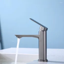 Rubinetti per lavabo da bagno Rubinetto grigio pistola Lavabo Tavolo da toilette e armadietto freddo Doppio comando